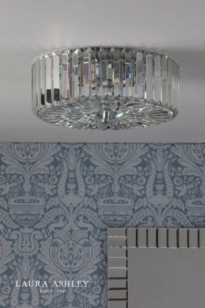 LAURA ASHLEY 3756211-Q FERNHURST Kristály Mennyezeti Lámpa Fehér, Csiszolt Króm G9 IP20