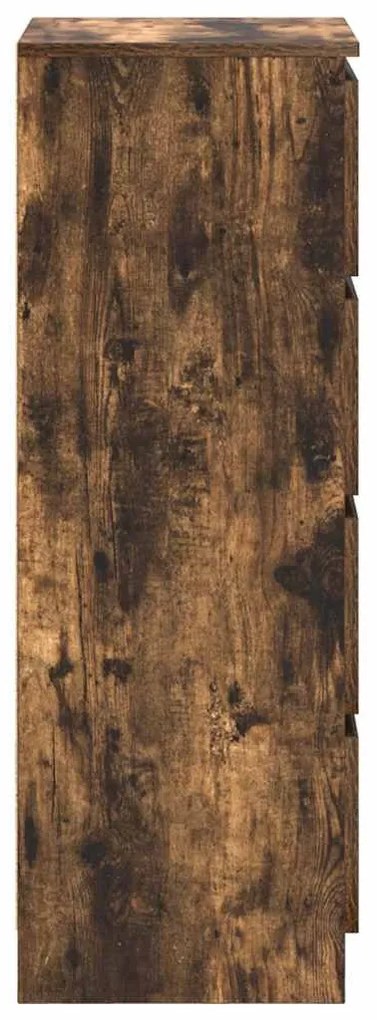 füstös tölgy színű szerelt fa tálalószekrény 37,5x35x99 cm