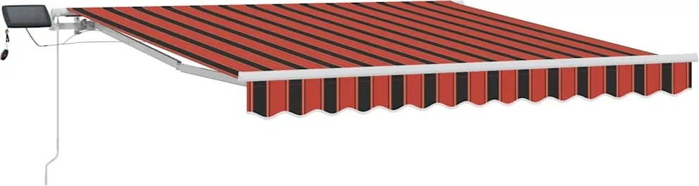 vidaXL Behúzható napellenző narancssárga és barna 300 x 250 cm