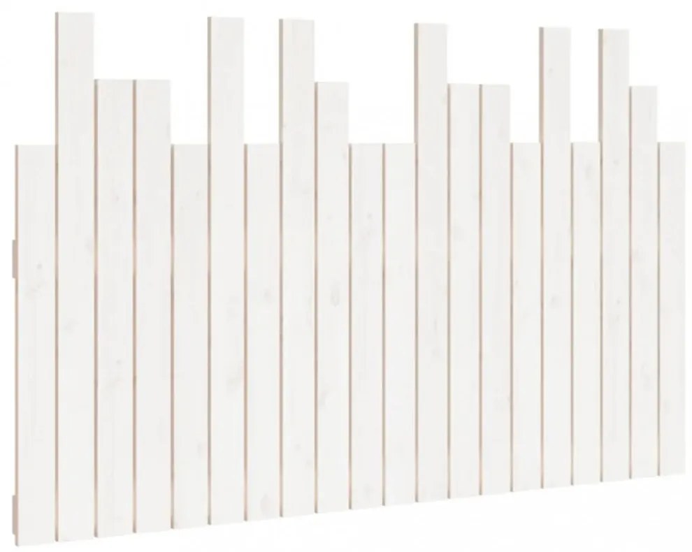 fehér tömör fenyőfa fali fejtámla 127,5 x 3 x 80 cm