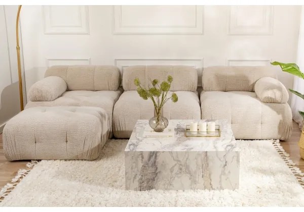 PRIZMA dohányzóasztal 35x90 cm, márványhatású dekor