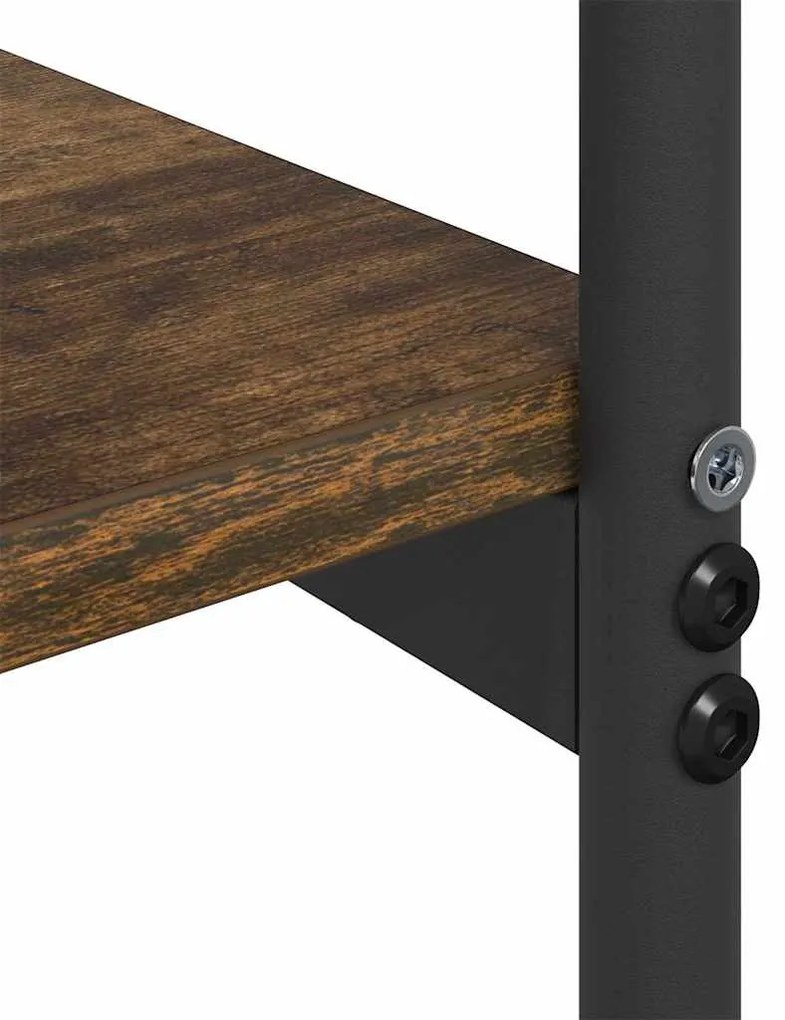 Konzolasztal polcokkal Füstölt tölgy 101 x 35 x 80.5 cm Faanyag