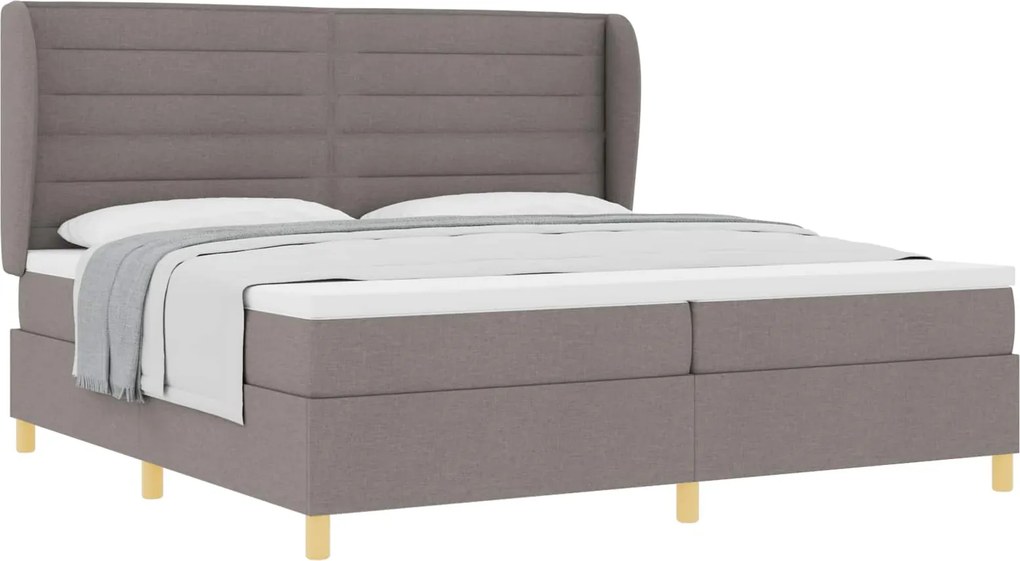 vidaXL Boxspring ágy matraccal Sötétszürke 90x190 cm Szövet Tópszínű