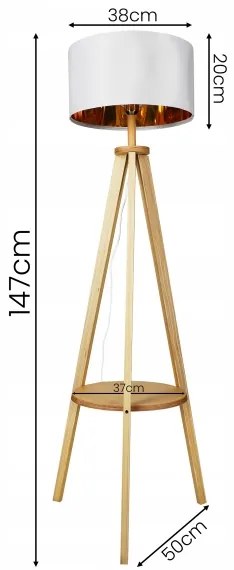 Fehér állólámpa 1xE27/40W/230V