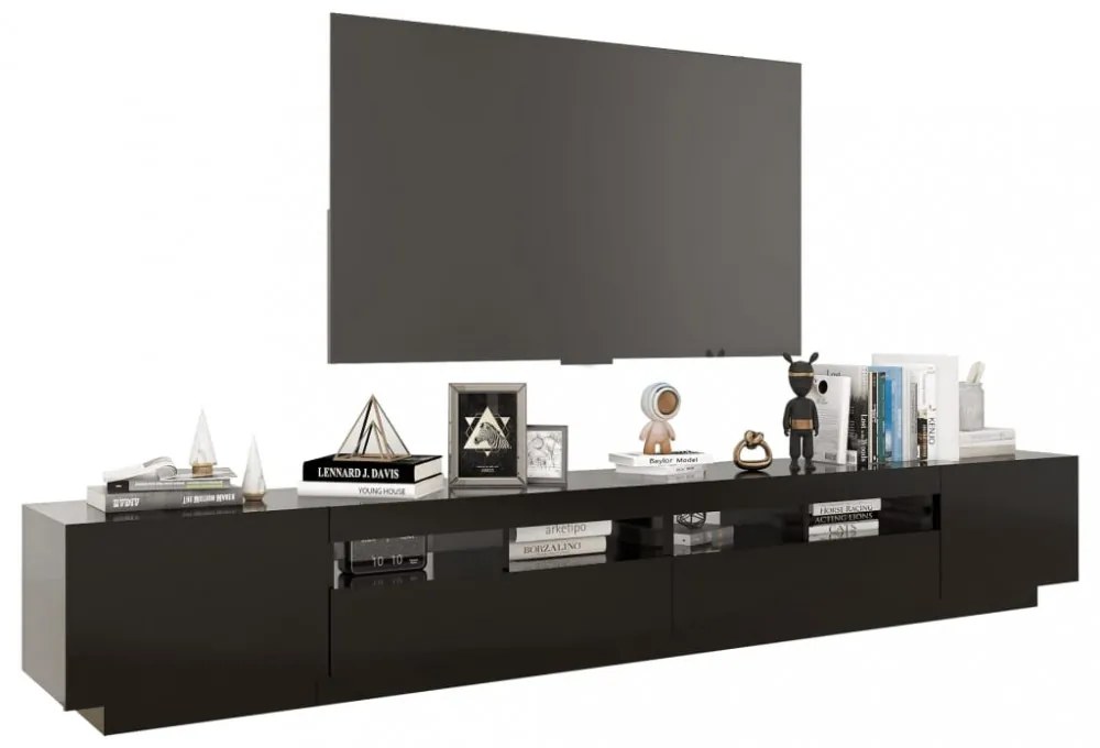 fekete TV-szekrény LED-lámpákkal 260 x 35 x 40 cm