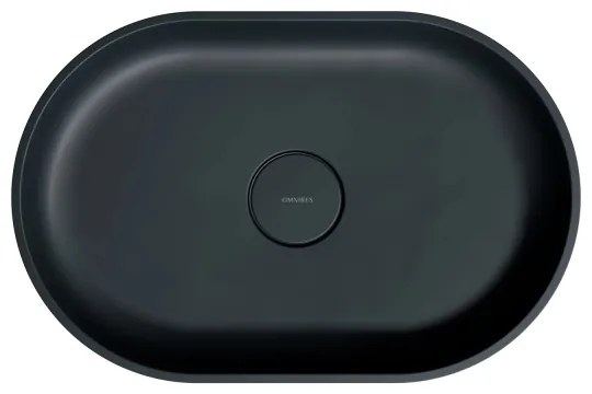 OMNIRES OVOUNBLV - OVO 55x36 cm mosdó, dolomit, matt fekete láva
