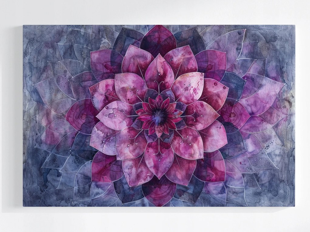 Canvas Vászonkép Lótuszvirág Lila Akvarell Absztrakt 120x80
