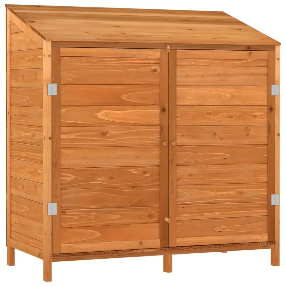 barna tömör fenyőfa kerti fészer 102 x 52 x 112 cm