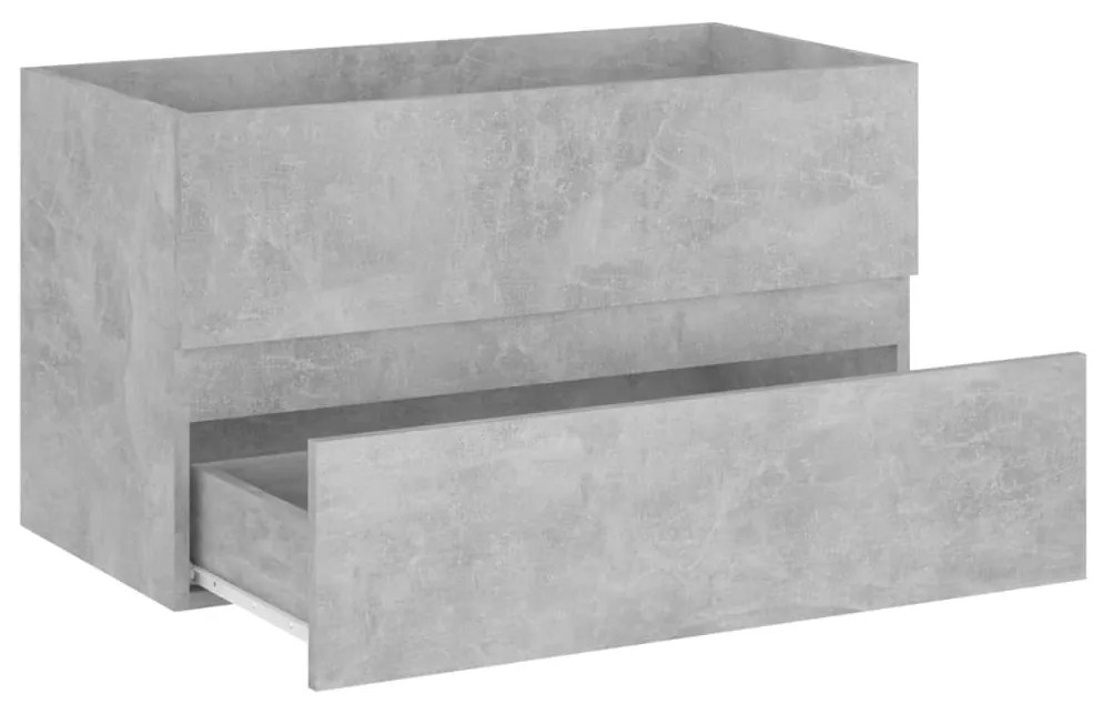 Betonszürke szerelt fa mosdószekrény 80 x 38,5 x 45 cm