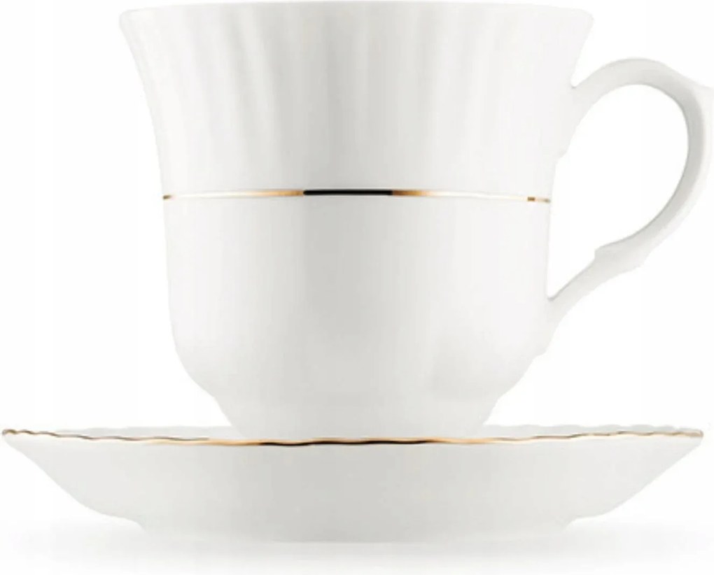 400 ml-es reggeliző csésze csészealjjal Iwona Arany vonal Chodzież