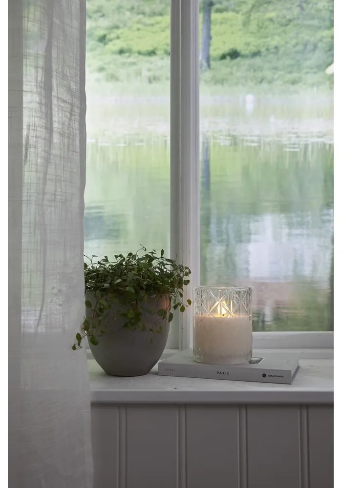 Flamme Romb fehér LED viaszgyertya üvegben, magasság 12,5 cm - Star Trading