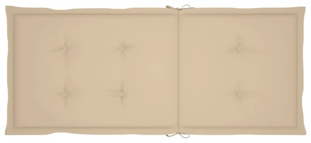 2 db tömör tíkfa kerti szék bézs párnákkal