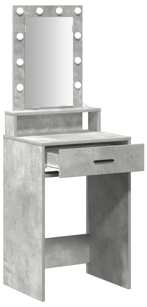 Öltözőasztal LED világítással Betonnedv Hossz 50x41x140 cm