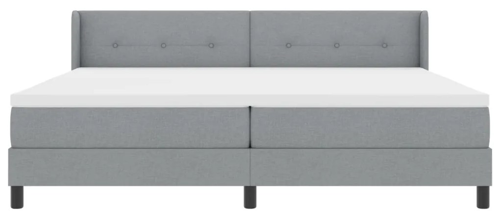 Boxspring ágy matraccal matracmal Világosszürke 200 x 200 cm