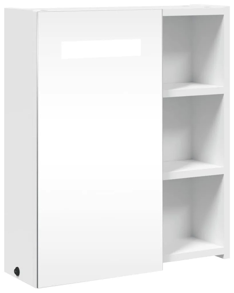 fehér tükrös fürdőszobaszekrény LED-del 45 x 13 x 52 cm