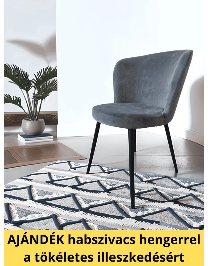 Székhuzat JYSK RISSKOV étkezőszékre (elasztikus, mosható, SÖTÉTSZÜRKE)