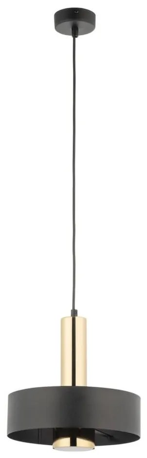 Csillár zsinóron RIF LUX 1xGX53/12W/230V átm. 25 cm fekete/arany