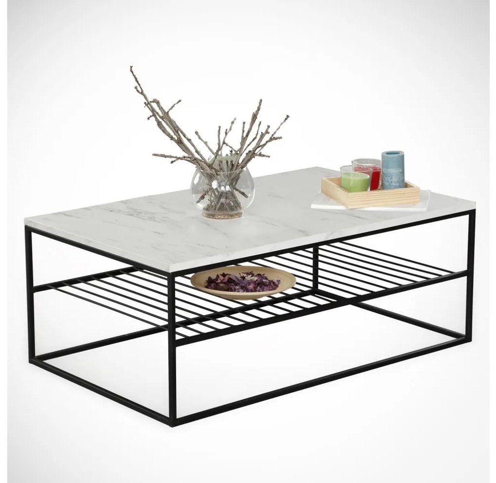 Kávésasztal ETNA 43x95 cm szürke/fekete