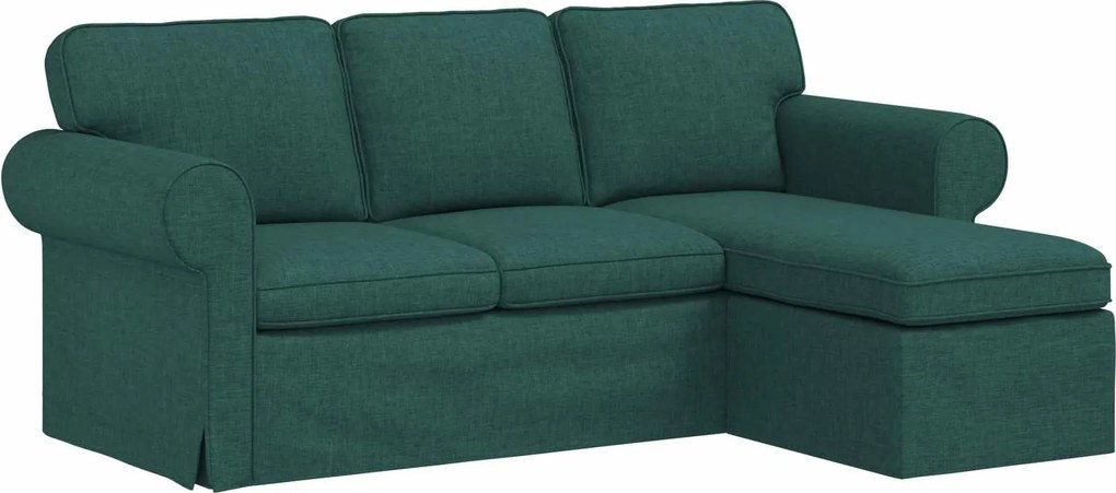 vidaXL Kanapé Sötétzöld 215 x 138 x 80 cm szövet