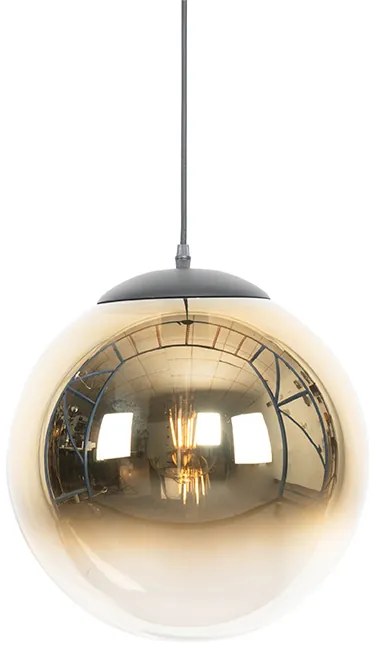 Art Deco lógólámpa fekete aranyszínű üveggel 33 cm - Pallon