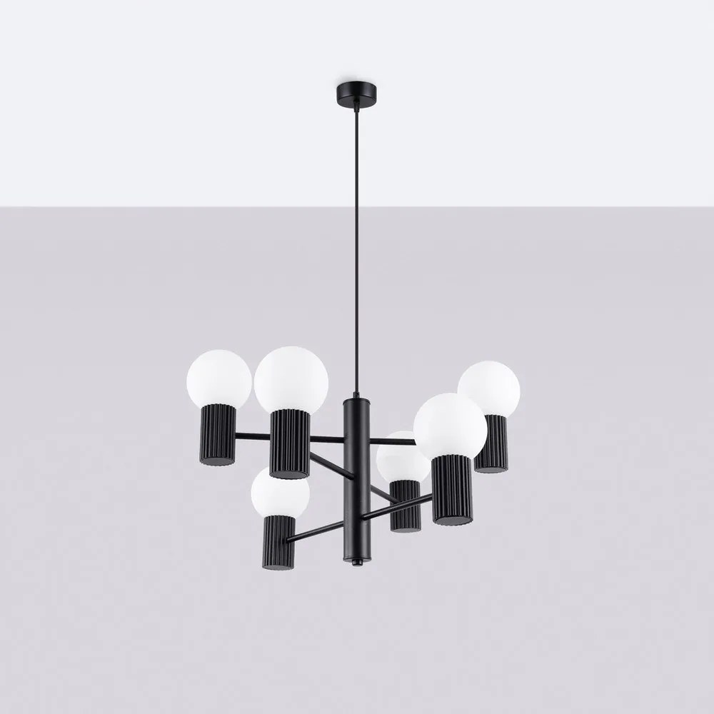 Fekete függőlámpa üveg búrával Orbital – Sollux