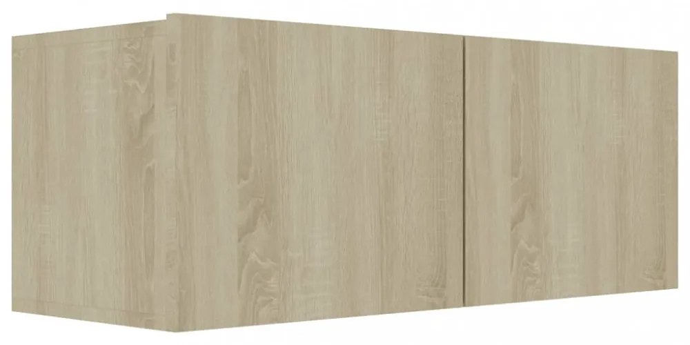 4 db sonoma tölgy színű szerelt fa TV-szekrény 80 x 30 x 30 cm