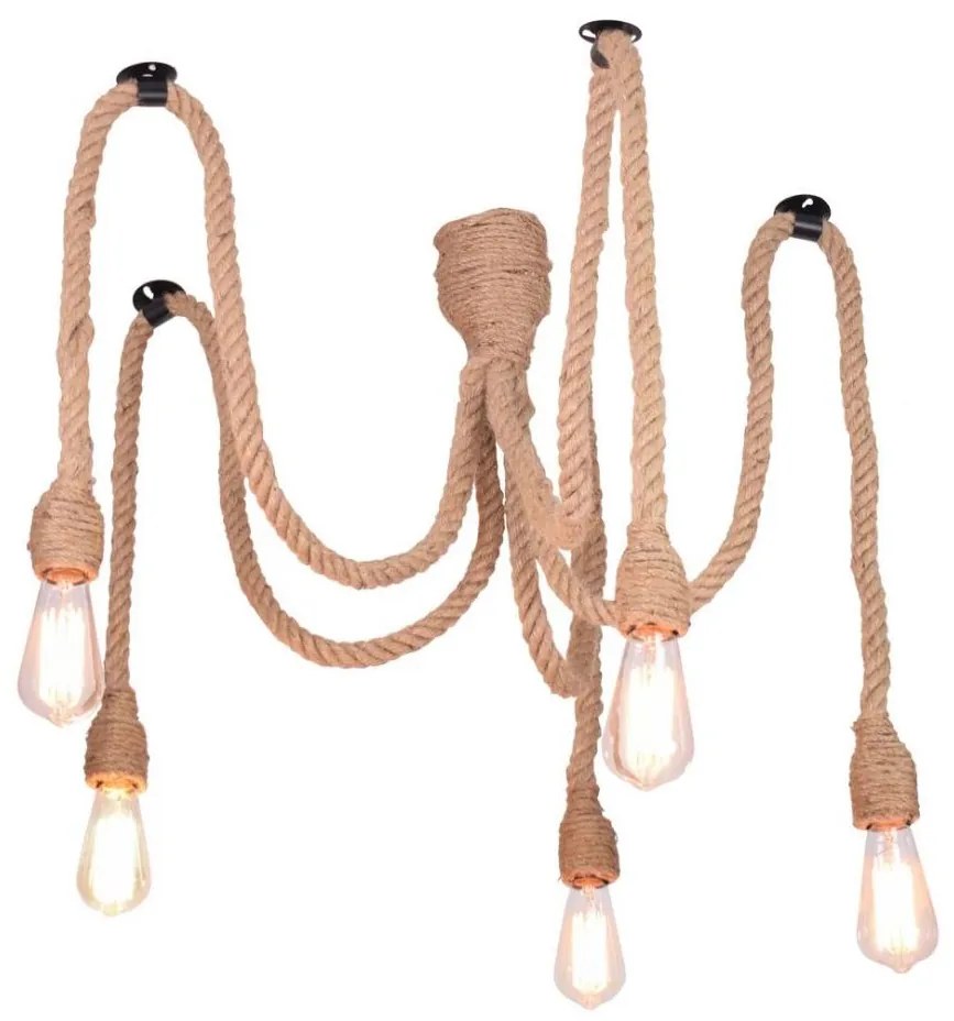 Polux Csillár zsinóron ROPE CASA 5xE27/12W/230V pók 312921