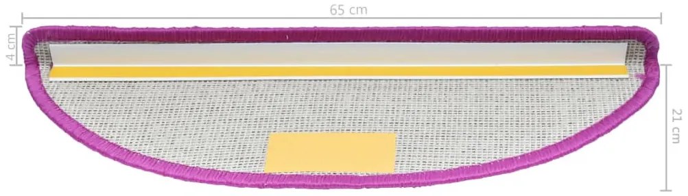 15 db lila lépcsőszőnyeg 65 x 21 x 4 cm
