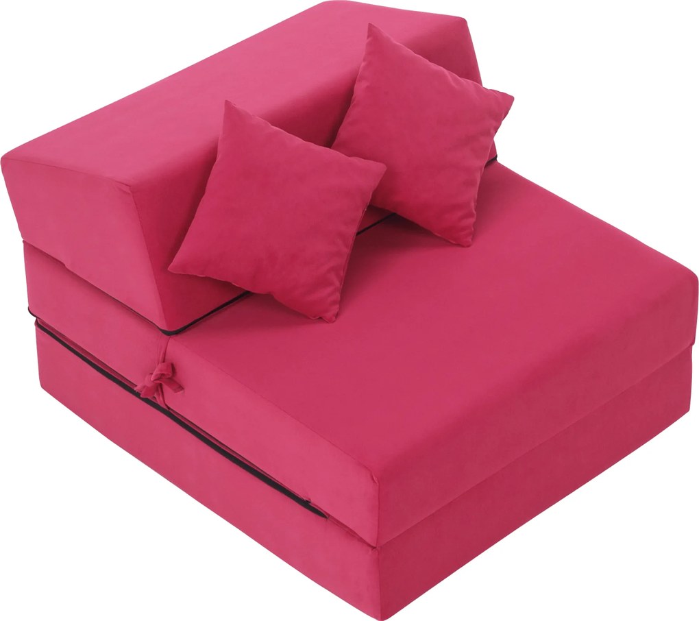 Összecsukható matrac/fotel, 2v1, rózsaszín magenta, PELOS