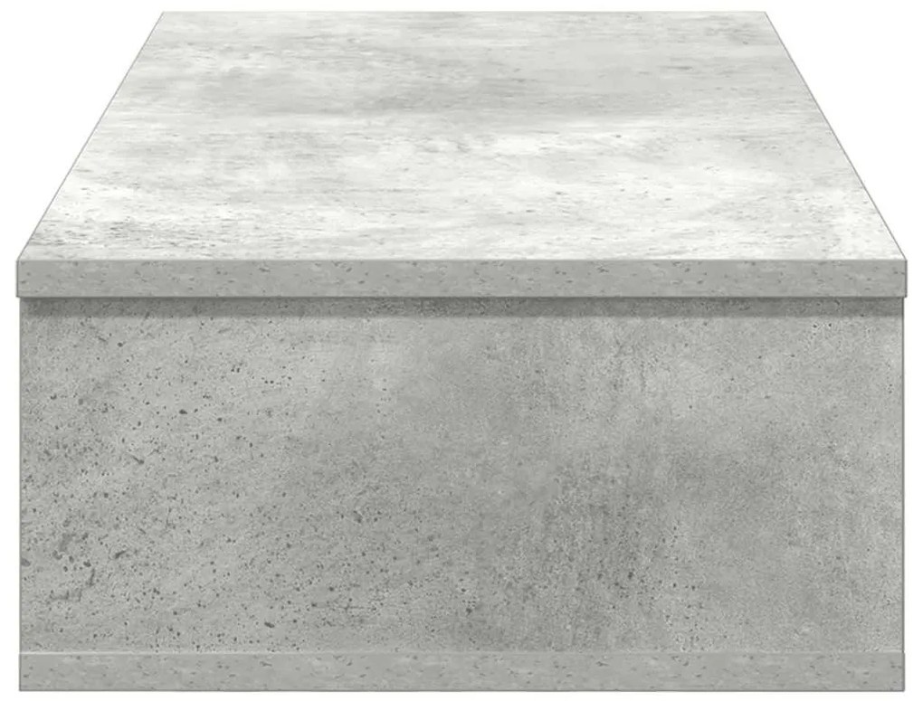 Falipolc fiókokkal betonszürke 80x31x17 cm műszaki fa