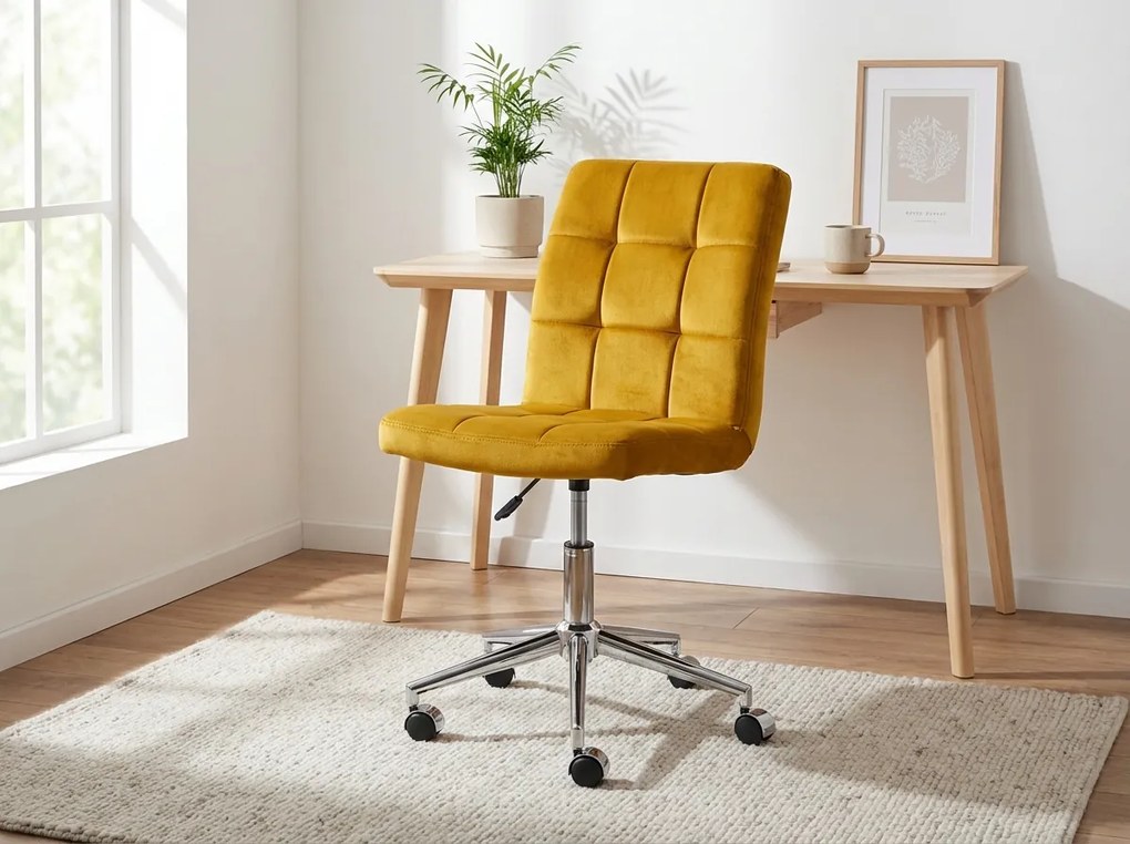 Sárga Q-020 VELVET irodai szék