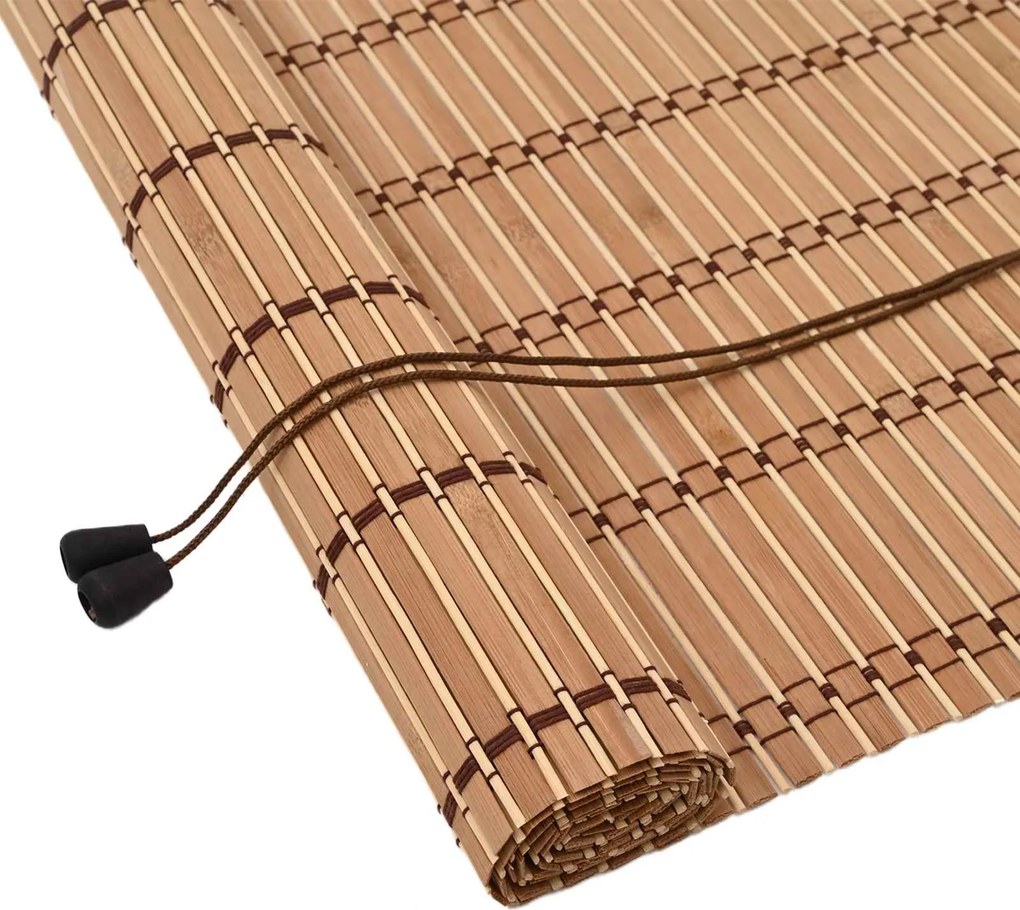 vidaXL Roletta függönyökkel Természet 60 x 220 cm bambusz