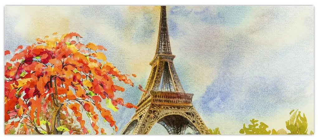 Festett kép az Eiffel-torony (120x50 cm)