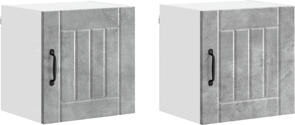 vidaXL Konyhaszekrény Lucca 2 pcs Beton Szürke 40 x 31 x 40 cm Faanyag