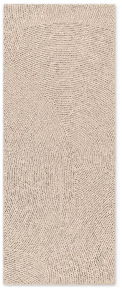 Bézs kézi szövésű gyapjú futószőnyeg 80x300 cm Calmio – Hanse Home