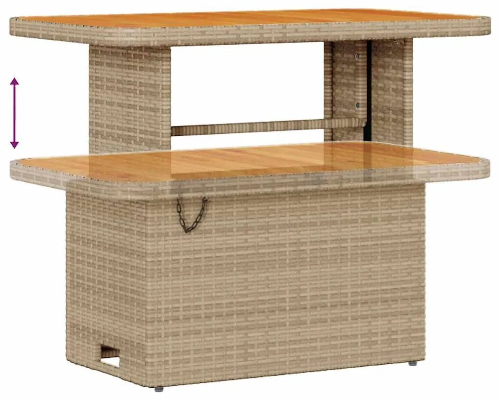 Kerti Kanapé Szett 9 pcs Beige és krém 90 x 55 x 71 cm