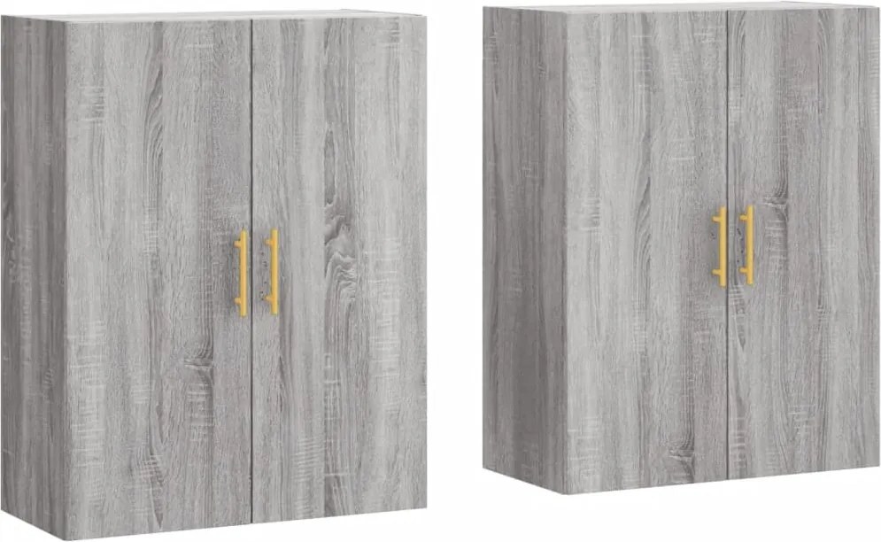 vidaXL 2 db szürke sonoma színű fali szekrény 69,5 x 34 x 90 cm