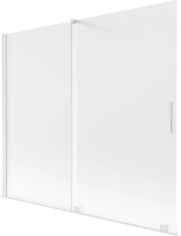 Mexen Velar, 2 szárnyas eltolható kádparaván 180 x 150 cm, 8 mm mattüveg, fehér matt, 896-180-000-31-20