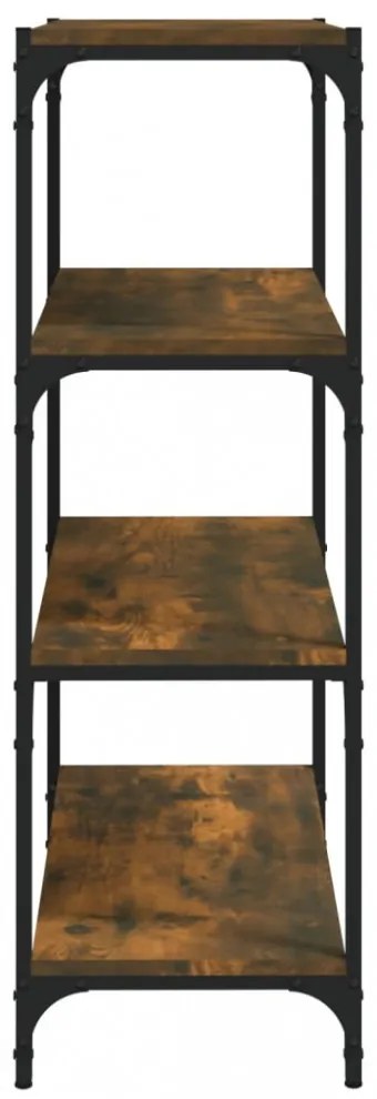 füstös tölgy szerelt fa és acél könyvszekrény 60 x 33 x 100 cm