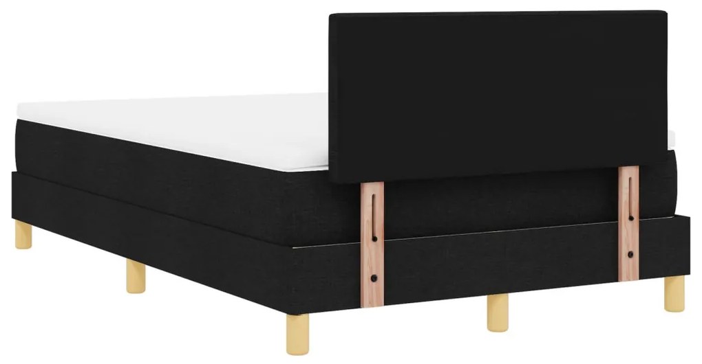 Box Spring Ágy Matraccal Fekete 120x200 cm Textil