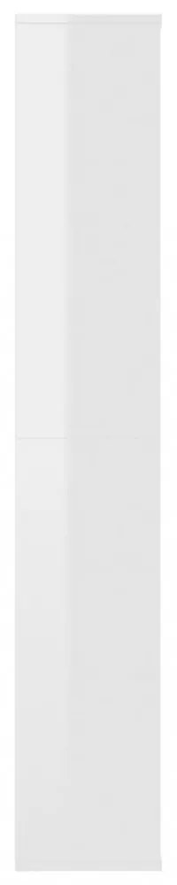 magasfényű fehér térelválasztó/könyvszekrény 100 x 24 x 140 cm