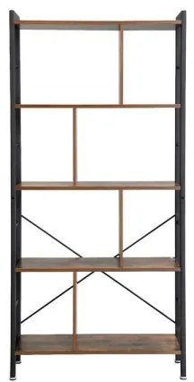 NAVARO könyvszekrény barna/fekete