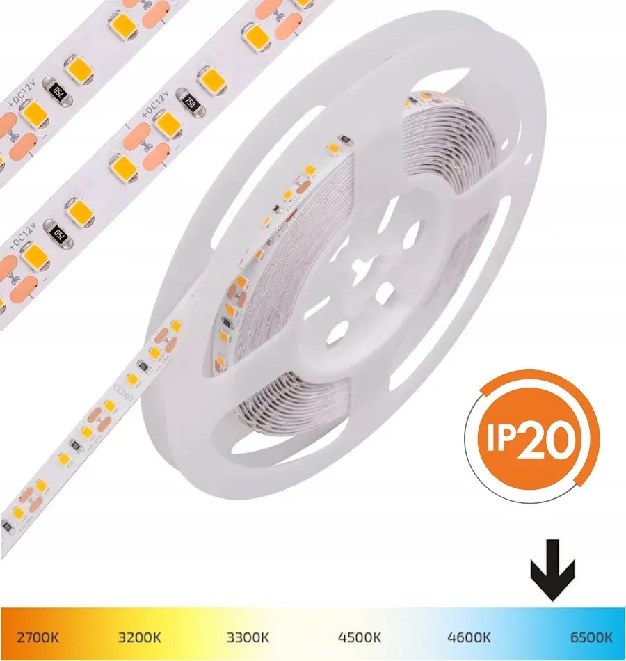 Led szalag 1M hideg fehér 6000K 9,6W Sűrű 120 Led