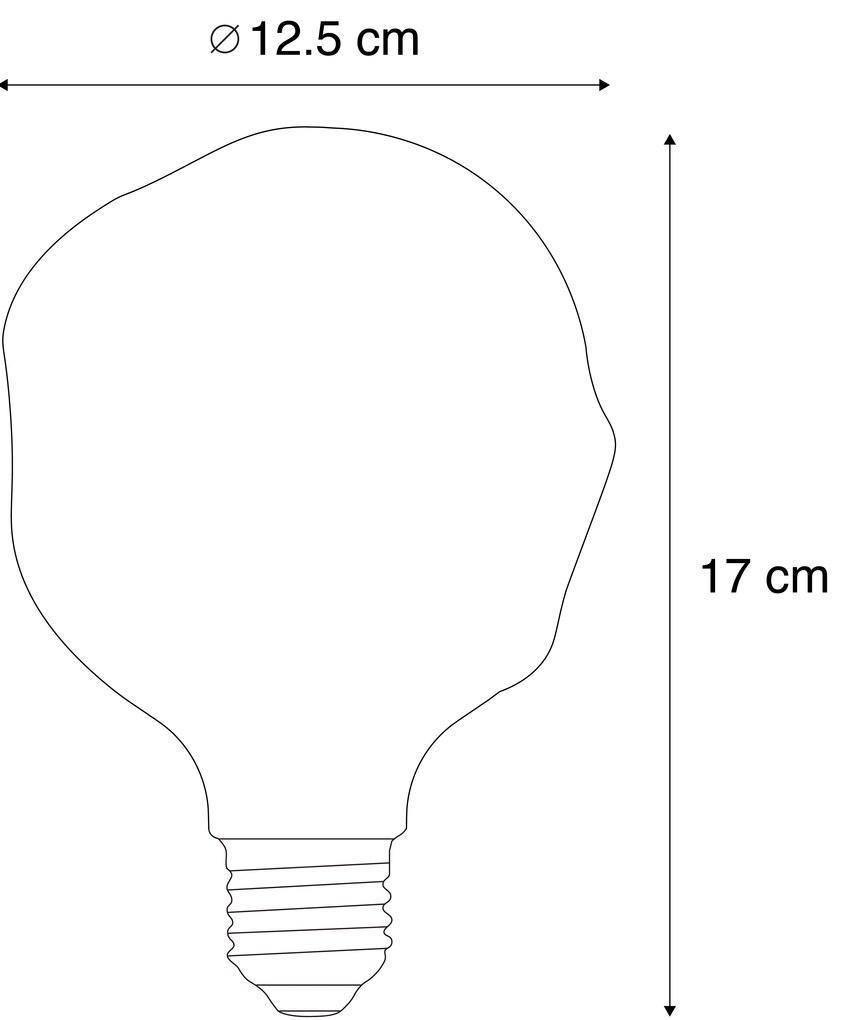 E27 Szabályozható LED Lámpa Spirál Filament G125 Szivárvány 4W 200 lm 1800K
