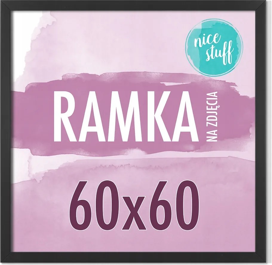 Képkeret 60x60 Képkeret 60x60 Négyzet alakú képkeret Fekete Mdf