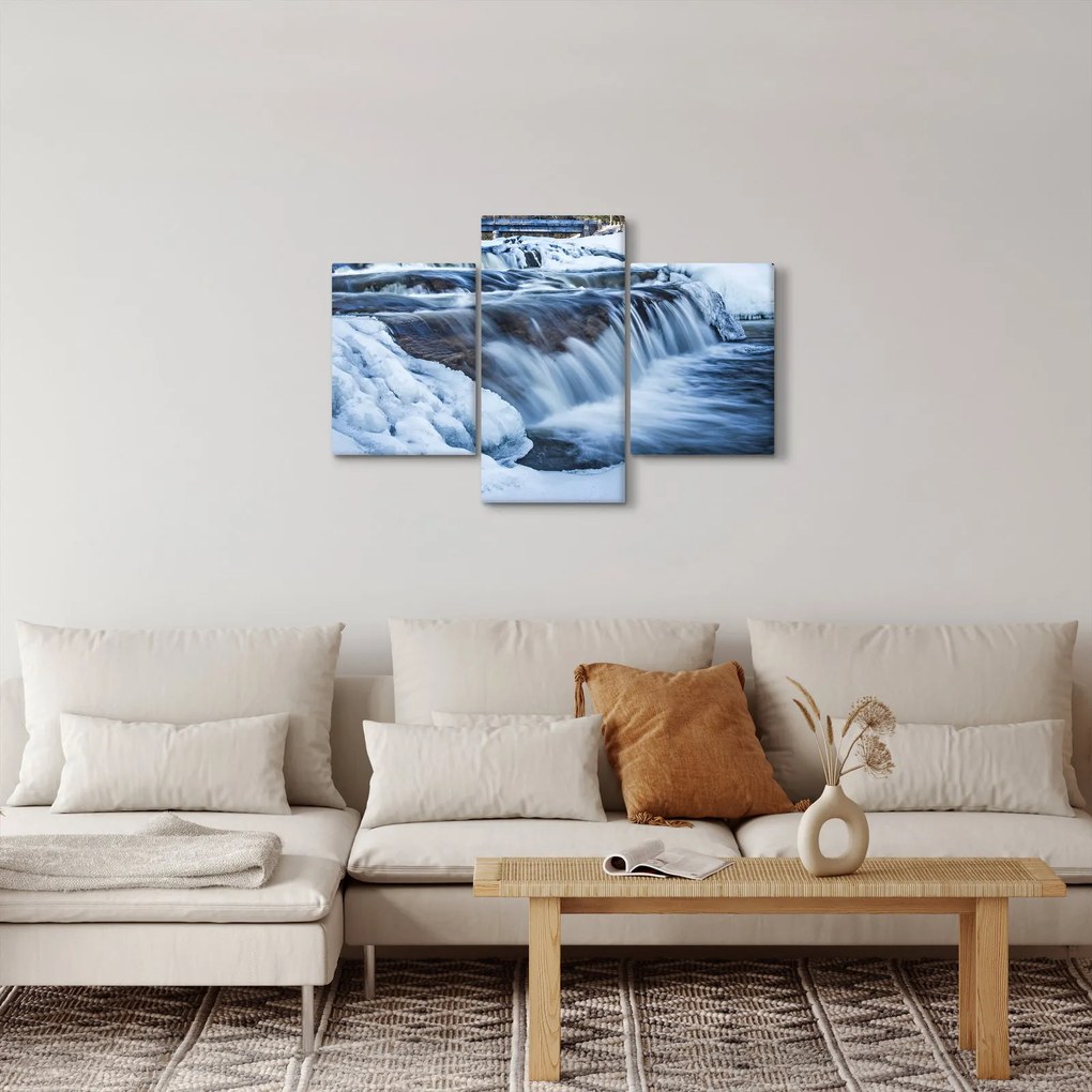 Egy folyó képe télen (90x60 cm)