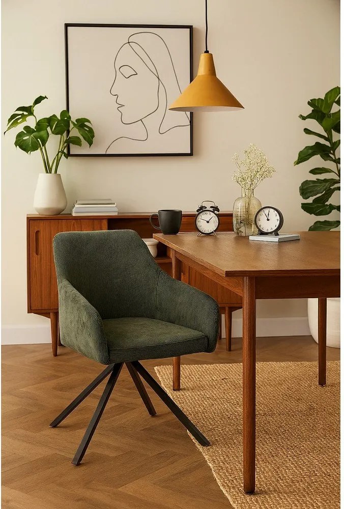 Zöld kárpitozott étkezőfotel Lunio – Bonami Essentials