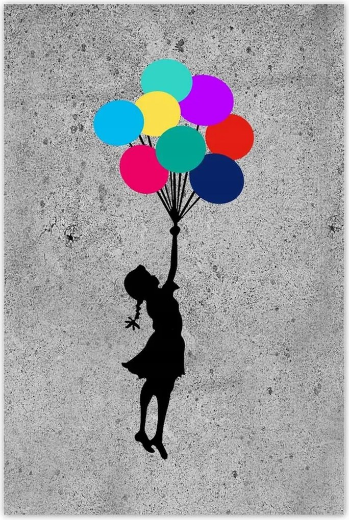 Fotótapéták 122x184 Banksy Szivárványos lebegés