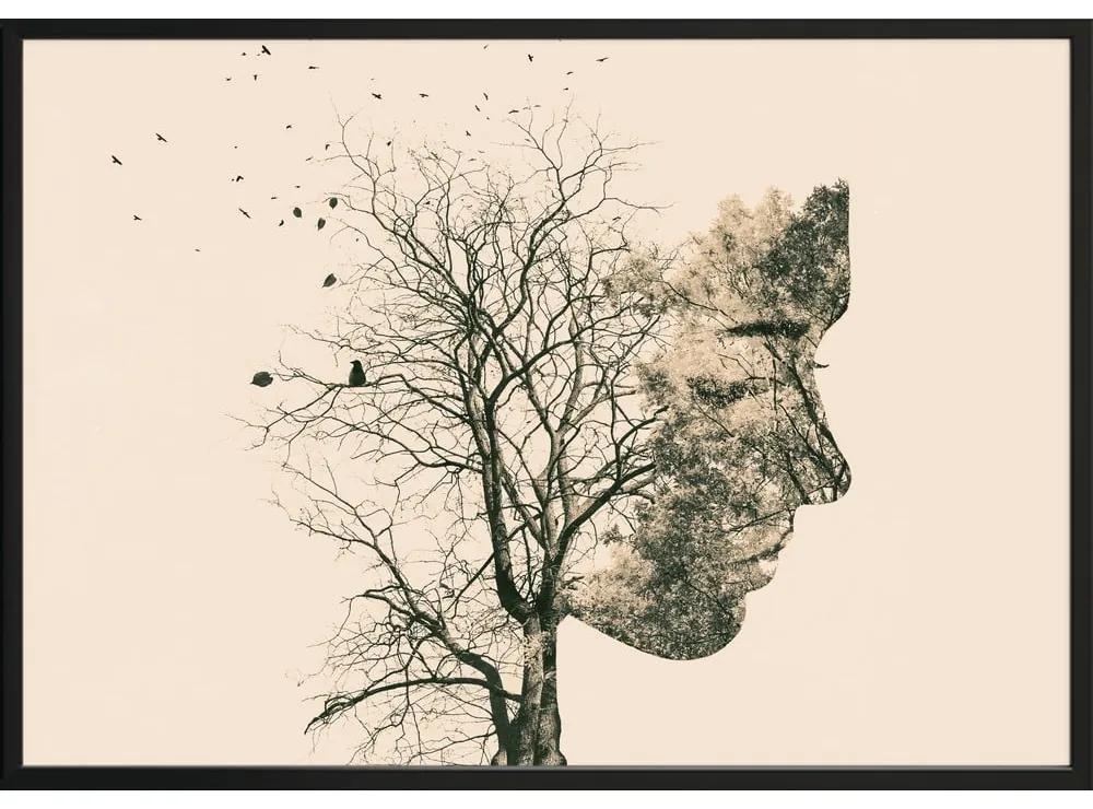 Girl Silhouette Tree plakát, 70 x 50 cm - DecoKing