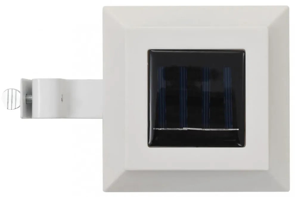 6 db négyszögletes fehér kültéri napelemes LED lámpa, 12 cm